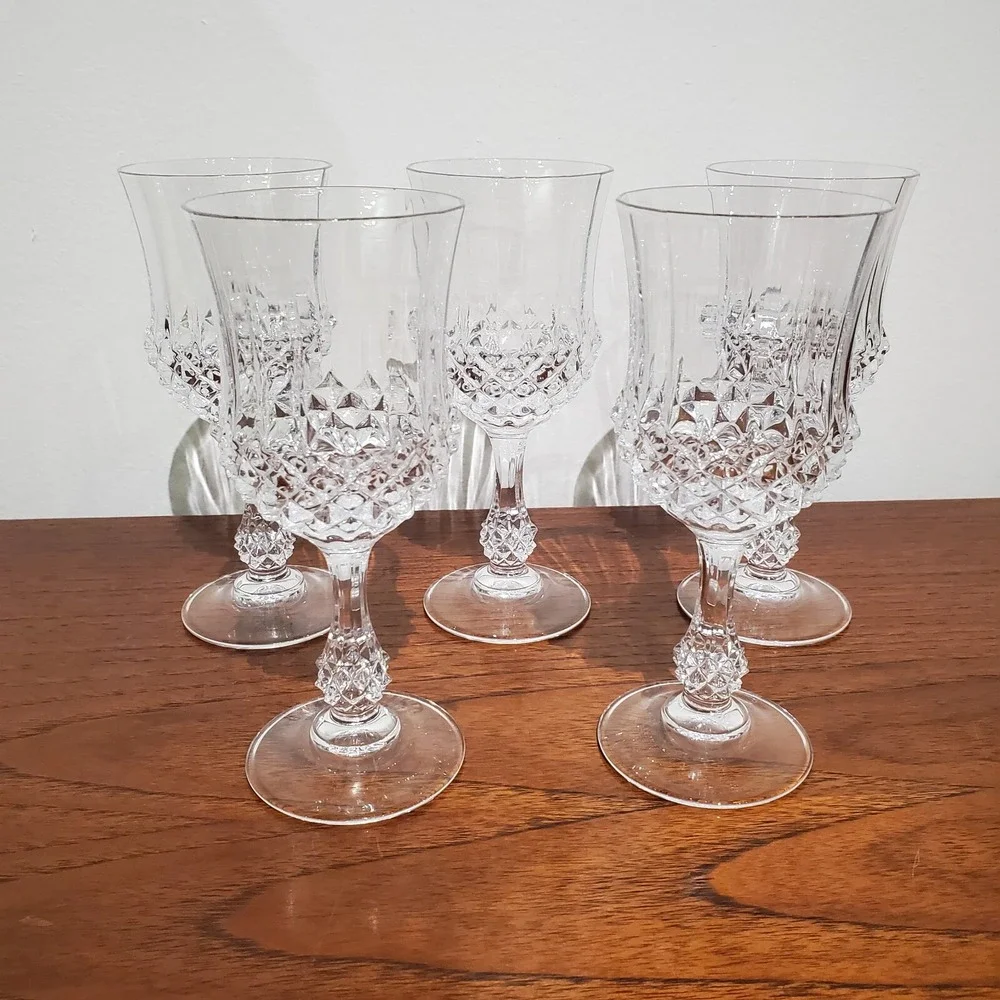 Cristal D'Arques-Durand Ancenis Claret Wine Glass Set of FIVE 8666243